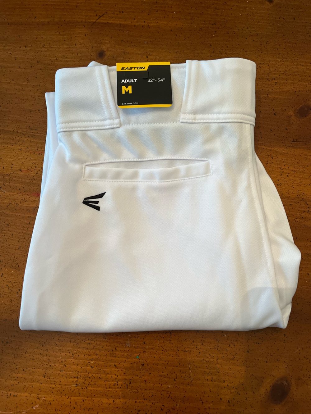 NWT Easton White Rival+ Open Bottom Baseball Pant - Size M (Adult)